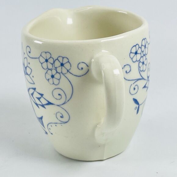 Vintage Stavangerflint Norway Ceramic Creamer Pitcher Flint Blue & White 2.75in - Picture 5 of 10